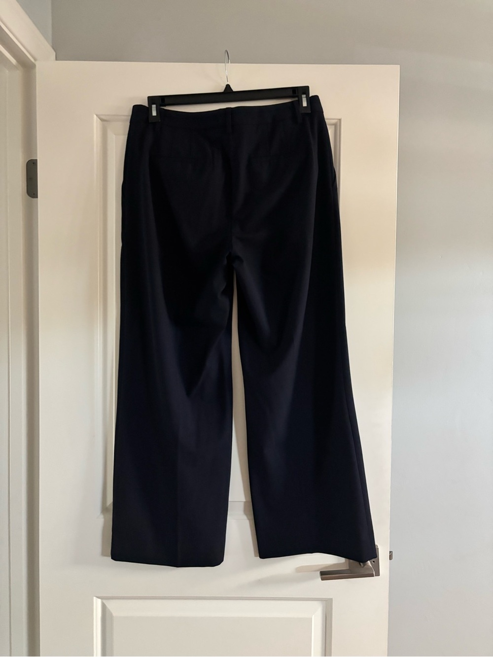 BR Women's Navy Wide-Leg High-Rise Sculpted Stretch Pants